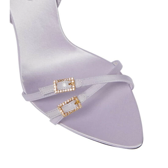 Coupon 👍 Saint Laurent Embellished Satin 🩴 Sandals 🔔 - Image 5