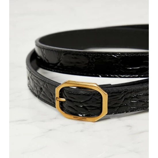 Deals โจ Saint Laurent Mock-croc Leather Belt โญ - Image 2