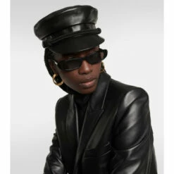 Wholesale ✔️ Saint Laurent Leather Baker Boy Cap ❤️