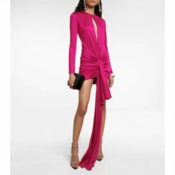 Deals ✔️ Saint Laurent Draped Jersey Minidress 🌟