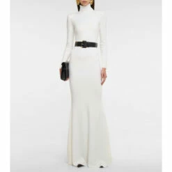 Budget 😍 Saint Laurent High-neck Wool Maxi 👗 Dress 🥰