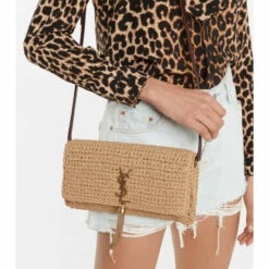 Cheapest ✨ Saint Laurent Kate 99 Raffia Shoulder Bag 😉