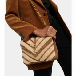 Hot Sale 😍 Saint Laurent Collège Medium Shearling Shoulder Bag ✔️